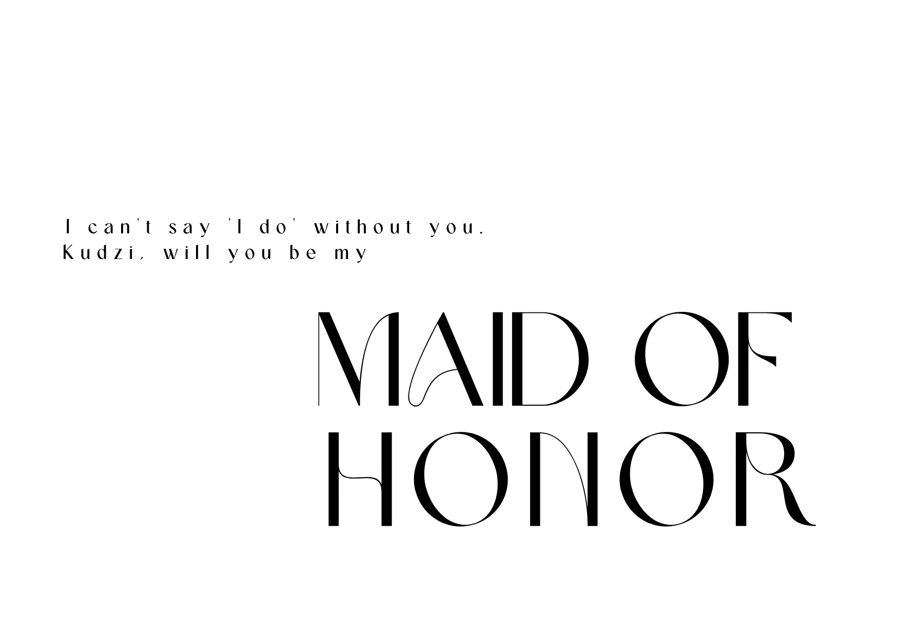 MAID OF HONOR Card