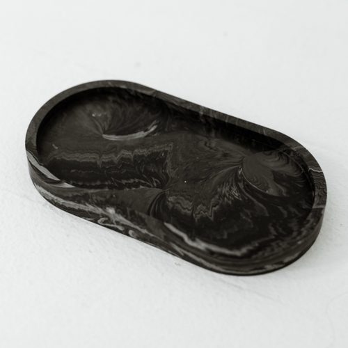 Black Marble Oval Tray