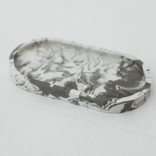 Grey Marble Oval Tray