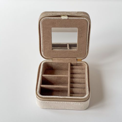 Beige | Velvet Jewellery Box