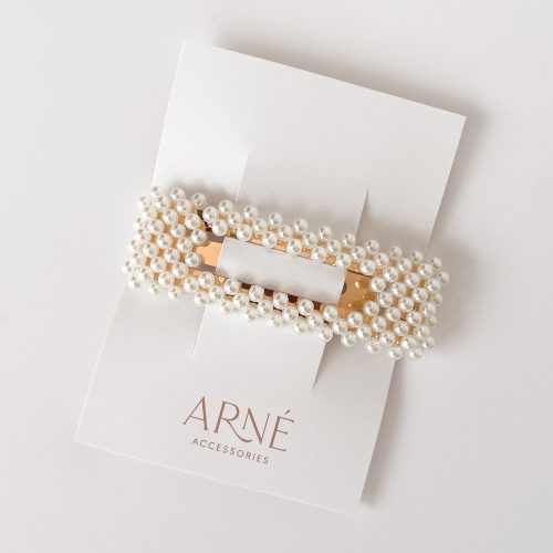 Gold Pearl Rectangle Clip