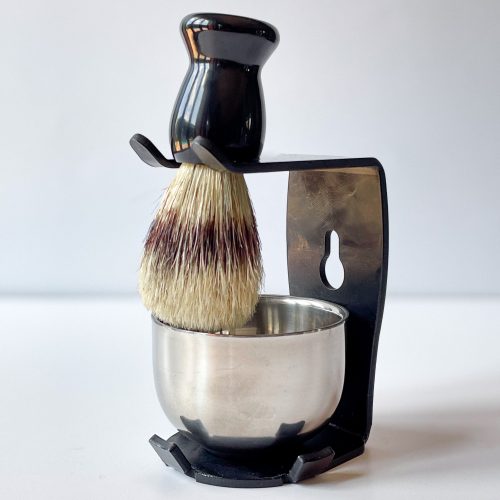 Shaving Brush, Stand & Bowl